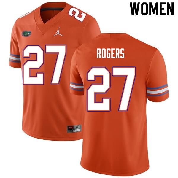 NCAA Florida Gators Jahari Rogers Women's #27 Nike Orange Stitched Authentic College Football Jersey GYD3164DQ